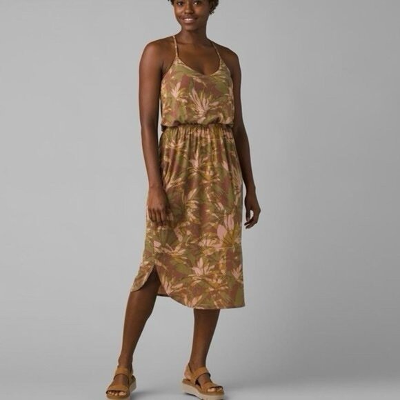 Prana Women Ayla Dress (S) Cloud Blush Summertime Sleeveless Built In Bra - Picture 1 of 12